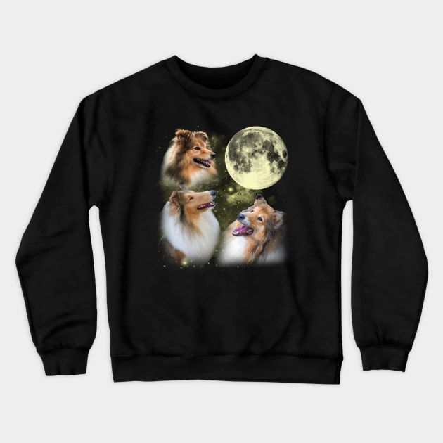 Collies The Moon Classic Dog Breed Crewneck Sweatshirt by Kleurplaten kind